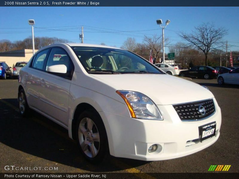 Fresh Powder White / Beige 2008 Nissan Sentra 2.0 S
