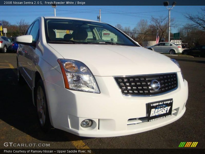 Fresh Powder White / Beige 2008 Nissan Sentra 2.0 S