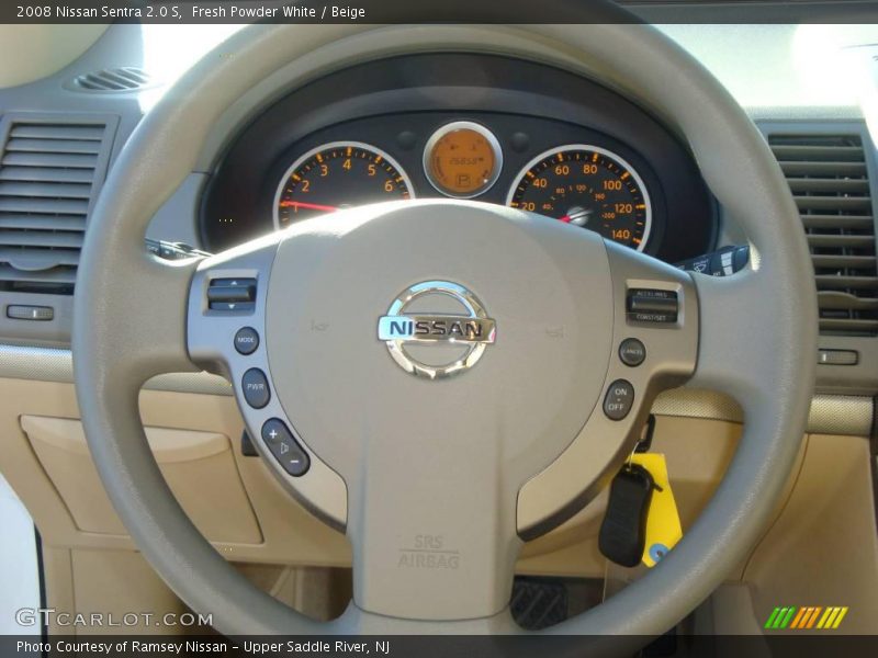 Fresh Powder White / Beige 2008 Nissan Sentra 2.0 S