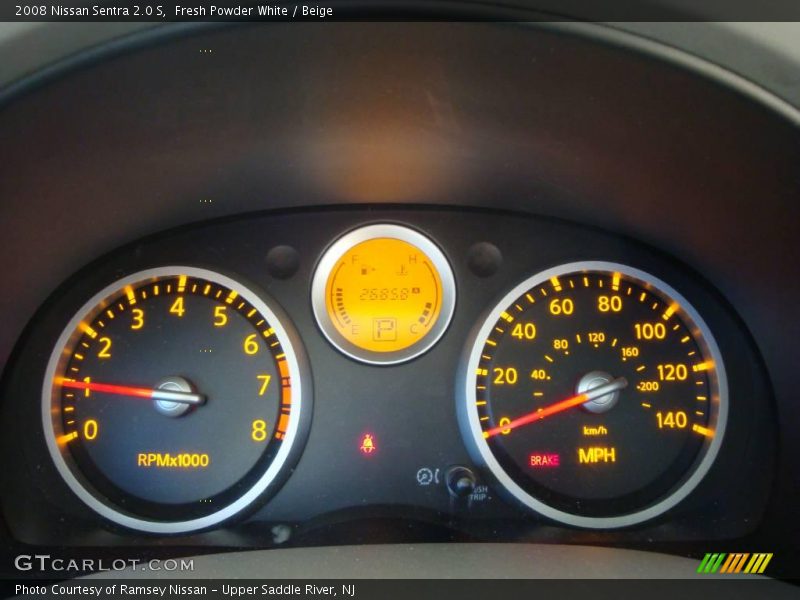 Fresh Powder White / Beige 2008 Nissan Sentra 2.0 S