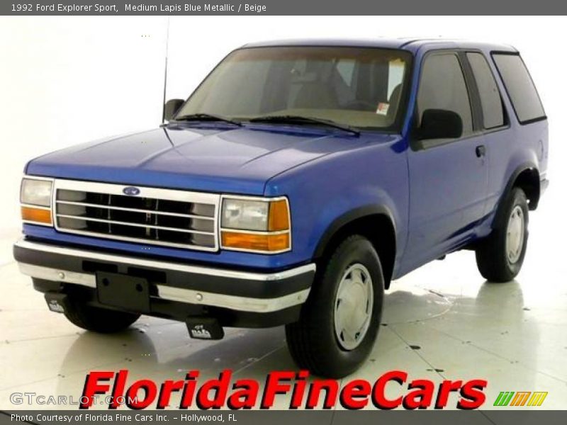 Medium Lapis Blue Metallic / Beige 1992 Ford Explorer Sport