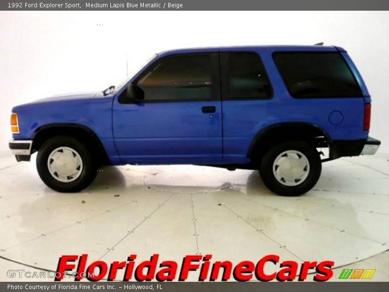 Medium Lapis Blue Metallic / Beige 1992 Ford Explorer Sport