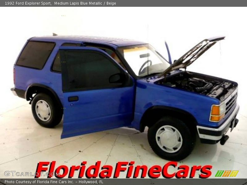 Medium Lapis Blue Metallic / Beige 1992 Ford Explorer Sport