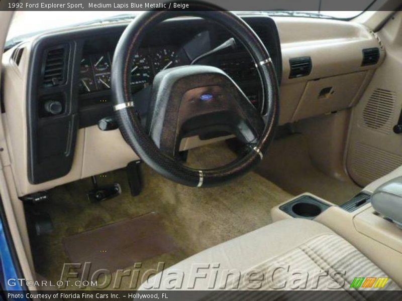 Medium Lapis Blue Metallic / Beige 1992 Ford Explorer Sport