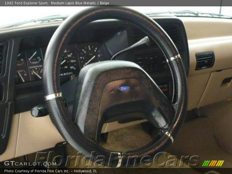 Medium Lapis Blue Metallic / Beige 1992 Ford Explorer Sport