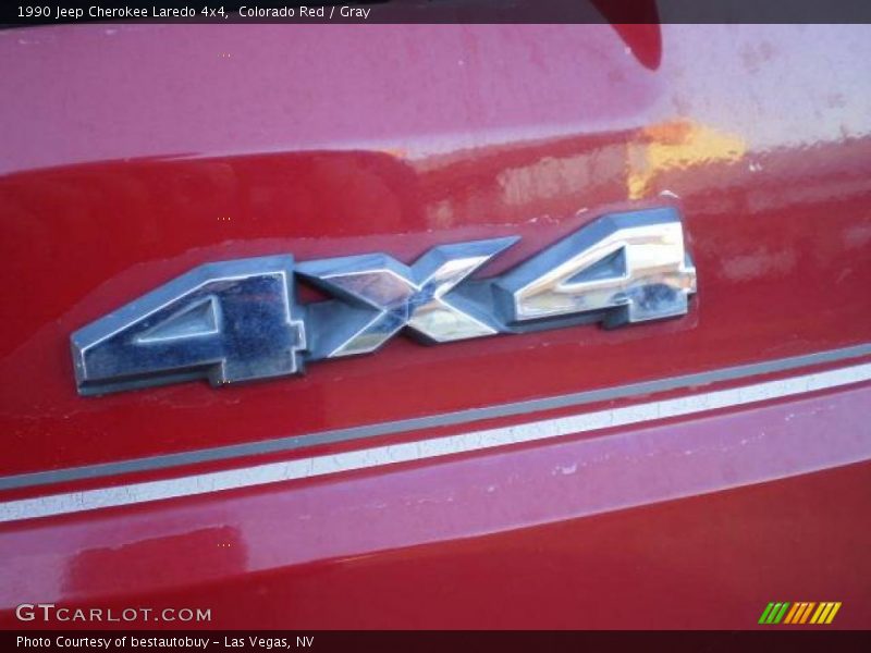 Colorado Red / Gray 1990 Jeep Cherokee Laredo 4x4