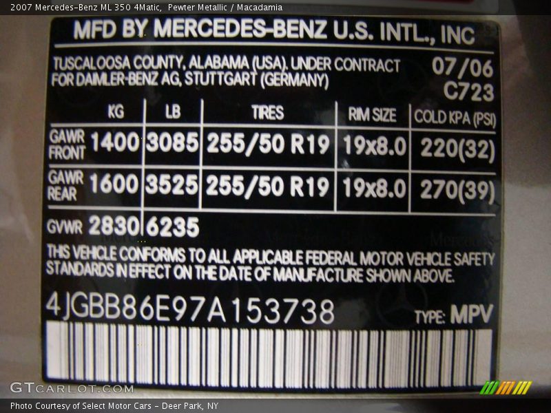 Pewter Metallic / Macadamia 2007 Mercedes-Benz ML 350 4Matic