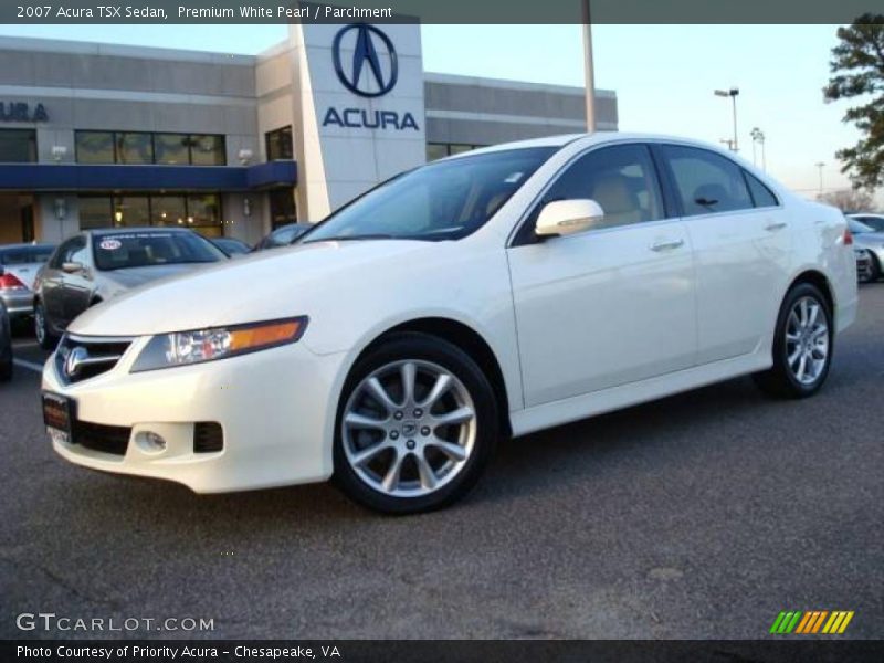 Premium White Pearl / Parchment 2007 Acura TSX Sedan