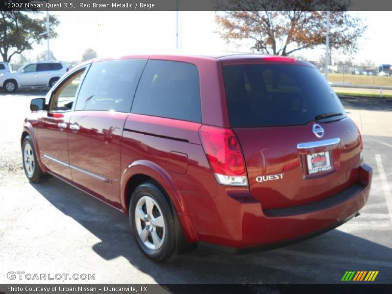 Red Brawn Metallic / Beige 2007 Nissan Quest 3.5