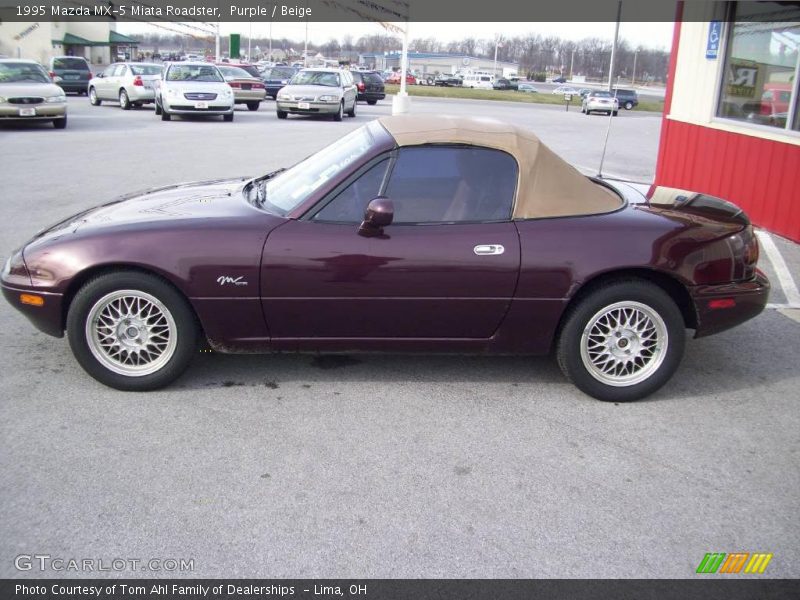 Purple / Beige 1995 Mazda MX-5 Miata Roadster