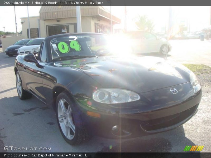 Black Cherry Mica / Black 2004 Mazda MX-5 Miata LS Roadster