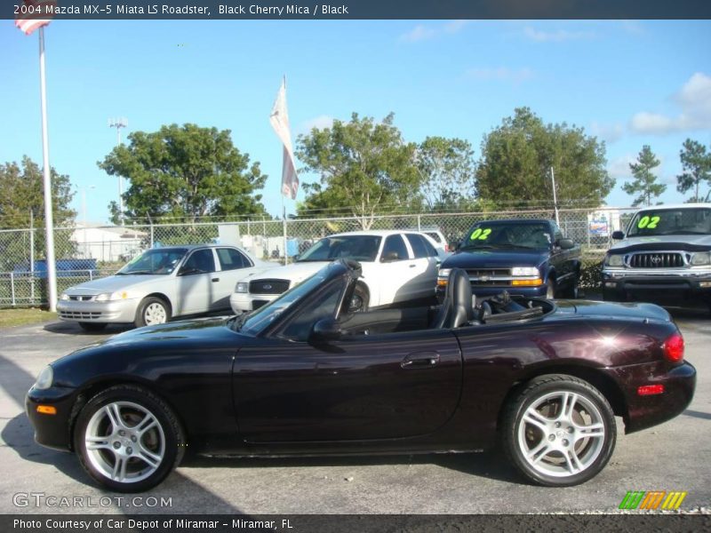 Black Cherry Mica / Black 2004 Mazda MX-5 Miata LS Roadster