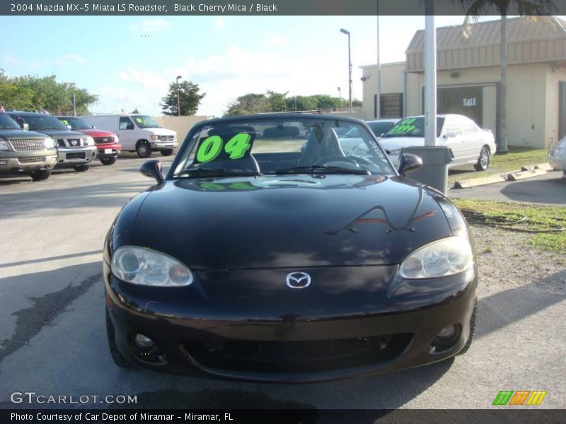 Black Cherry Mica / Black 2004 Mazda MX-5 Miata LS Roadster
