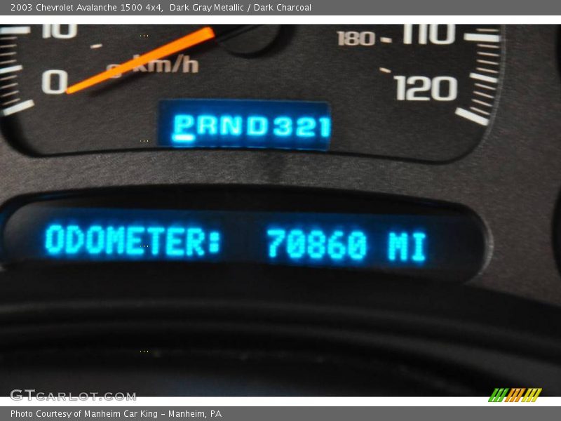 Dark Gray Metallic / Dark Charcoal 2003 Chevrolet Avalanche 1500 4x4