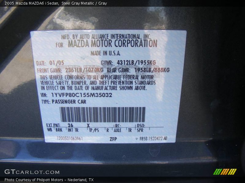 Steel Gray Metallic / Gray 2005 Mazda MAZDA6 i Sedan