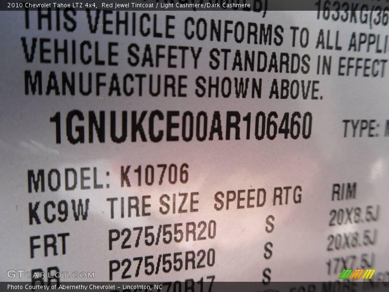 Red Jewel Tintcoat / Light Cashmere/Dark Cashmere 2010 Chevrolet Tahoe LTZ 4x4