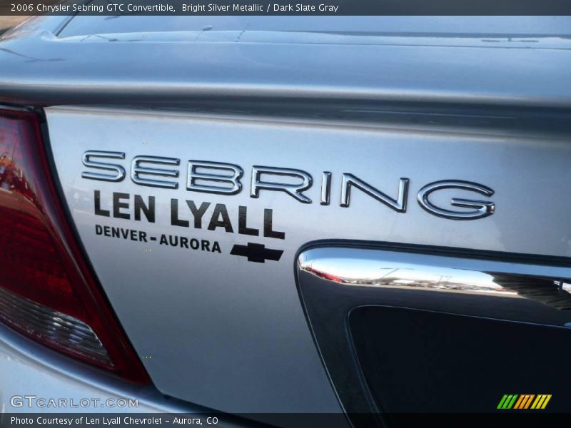 Bright Silver Metallic / Dark Slate Gray 2006 Chrysler Sebring GTC Convertible
