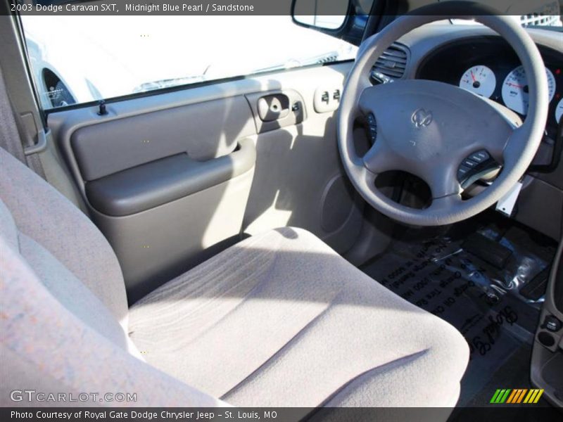 Midnight Blue Pearl / Sandstone 2003 Dodge Caravan SXT