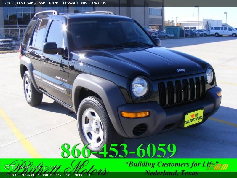 Black Clearcoat / Dark Slate Gray 2003 Jeep Liberty Sport