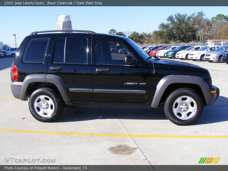 Black Clearcoat / Dark Slate Gray 2003 Jeep Liberty Sport