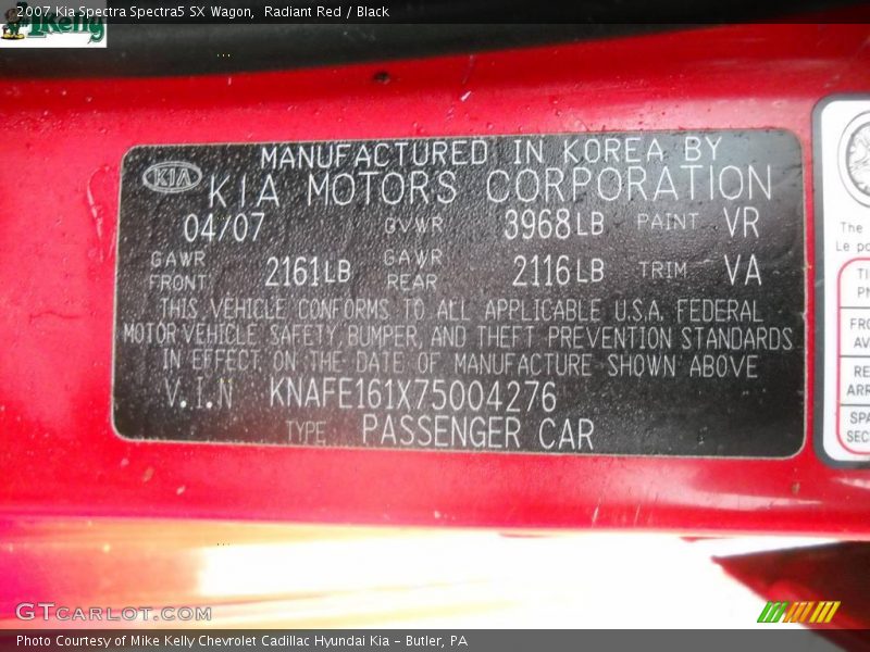 Radiant Red / Black 2007 Kia Spectra Spectra5 SX Wagon