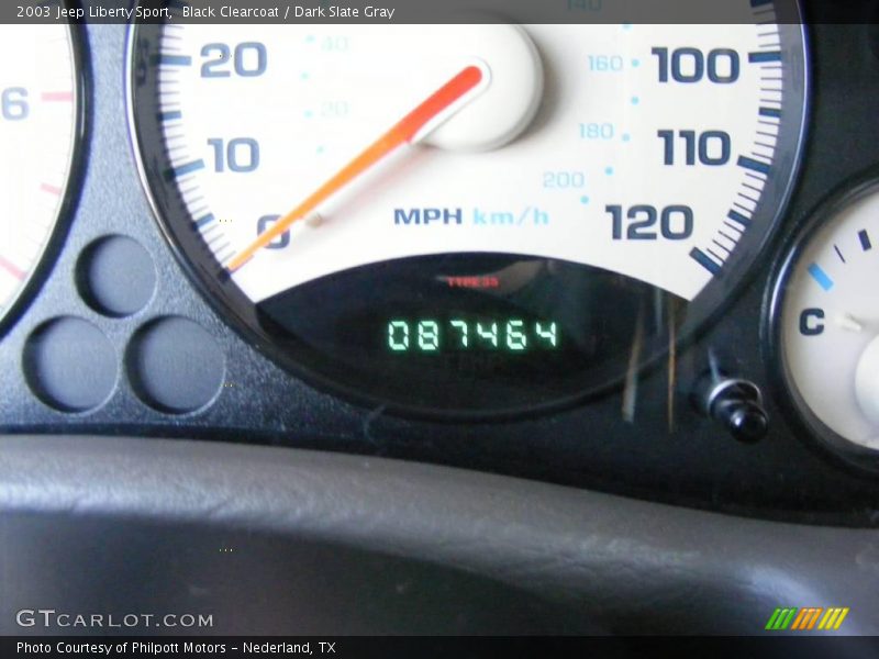 Black Clearcoat / Dark Slate Gray 2003 Jeep Liberty Sport