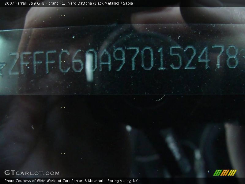 Nero Daytona (Black Metallic) / Sabia 2007 Ferrari 599 GTB Fiorano F1