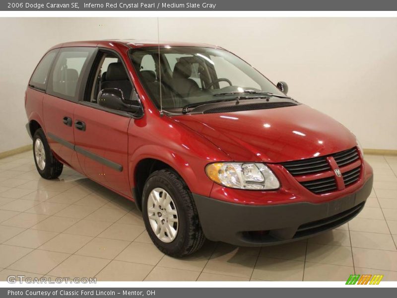 Inferno Red Crystal Pearl / Medium Slate Gray 2006 Dodge Caravan SE