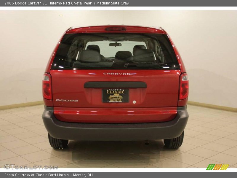 Inferno Red Crystal Pearl / Medium Slate Gray 2006 Dodge Caravan SE