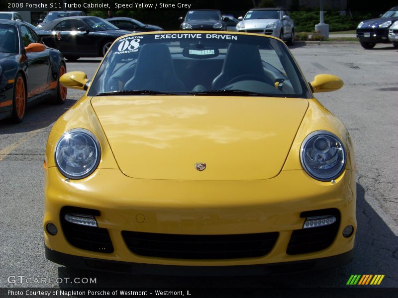 Speed Yellow / Stone Grey 2008 Porsche 911 Turbo Cabriolet