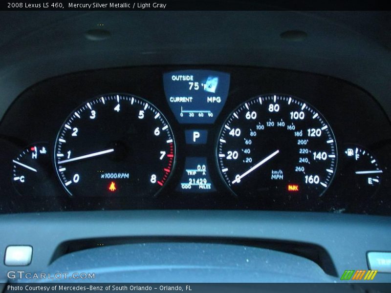 Mercury Silver Metallic / Light Gray 2008 Lexus LS 460