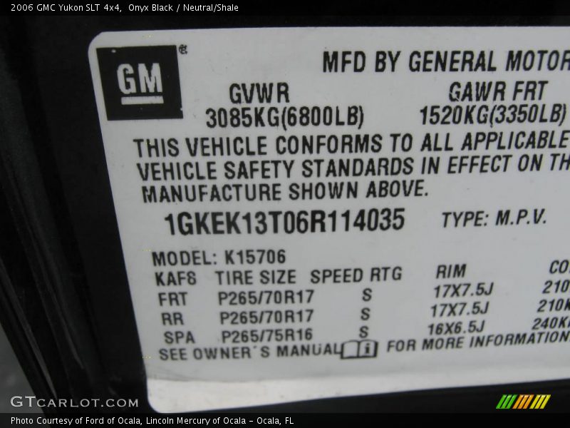 Onyx Black / Neutral/Shale 2006 GMC Yukon SLT 4x4