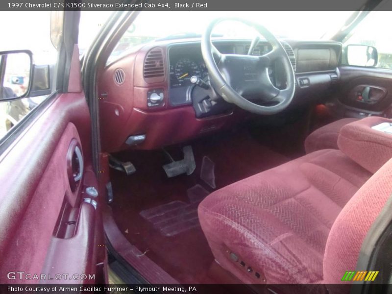 Black / Red 1997 Chevrolet C/K K1500 Silverado Extended Cab 4x4