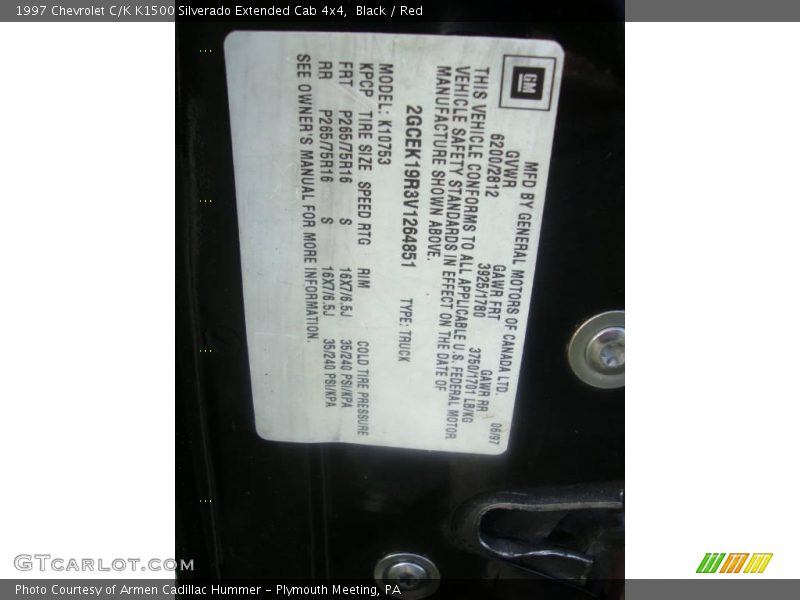 Black / Red 1997 Chevrolet C/K K1500 Silverado Extended Cab 4x4