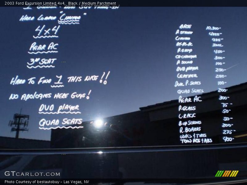 Black / Medium Parchment 2003 Ford Excursion Limited 4x4
