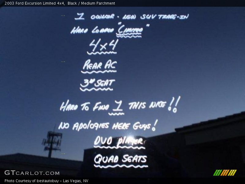 Black / Medium Parchment 2003 Ford Excursion Limited 4x4