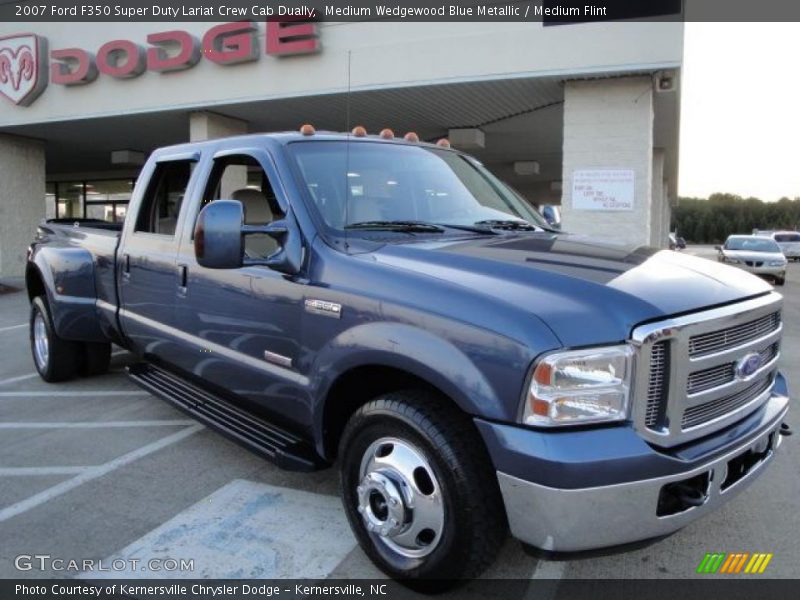 Medium Wedgewood Blue Metallic / Medium Flint 2007 Ford F350 Super Duty Lariat Crew Cab Dually