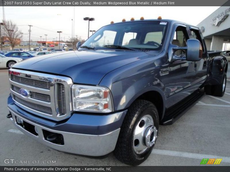 Medium Wedgewood Blue Metallic / Medium Flint 2007 Ford F350 Super Duty Lariat Crew Cab Dually