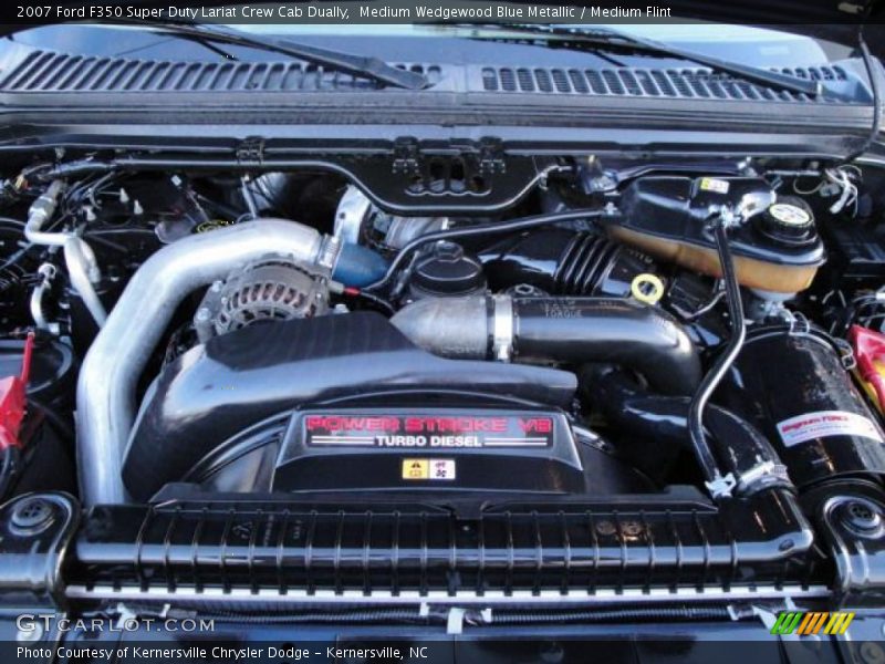 Medium Wedgewood Blue Metallic / Medium Flint 2007 Ford F350 Super Duty Lariat Crew Cab Dually