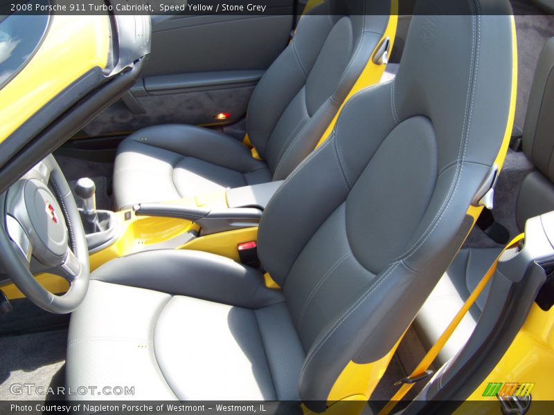Speed Yellow / Stone Grey 2008 Porsche 911 Turbo Cabriolet