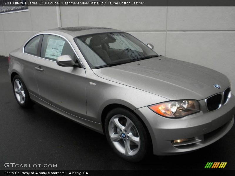 Cashmere Silver Metallic / Taupe Boston Leather 2010 BMW 1 Series 128i Coupe