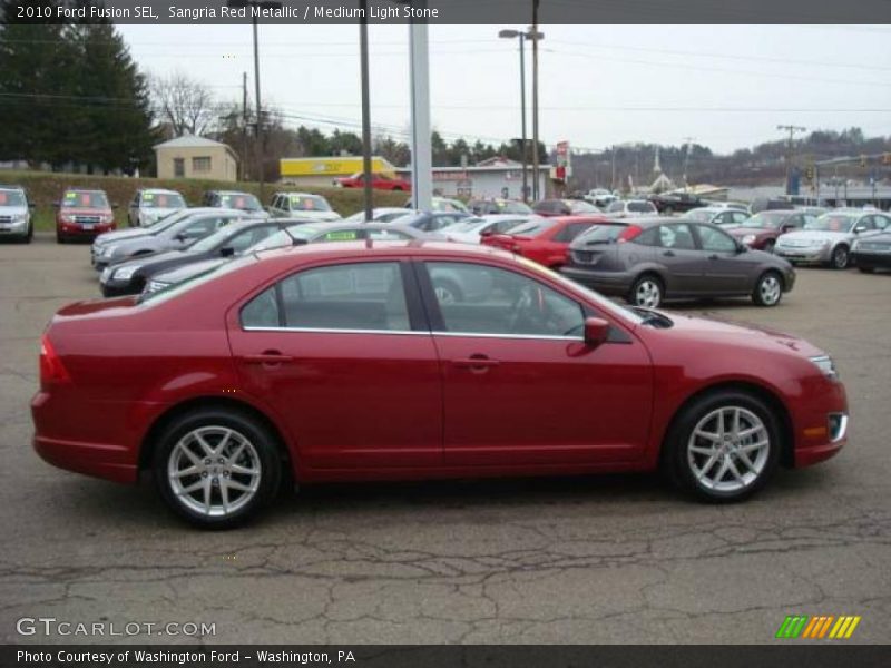Sangria Red Metallic / Medium Light Stone 2010 Ford Fusion SEL