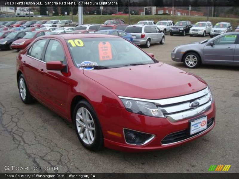 Sangria Red Metallic / Medium Light Stone 2010 Ford Fusion SEL