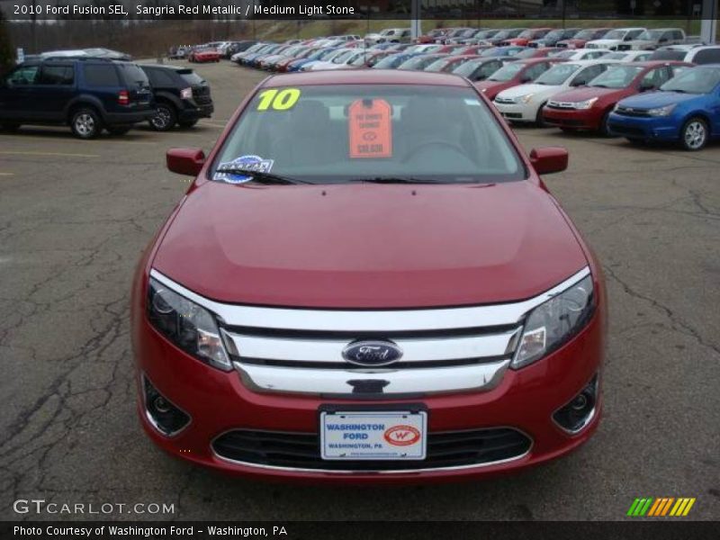 Sangria Red Metallic / Medium Light Stone 2010 Ford Fusion SEL