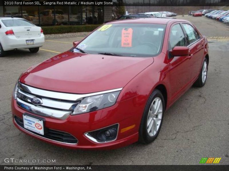Sangria Red Metallic / Medium Light Stone 2010 Ford Fusion SEL