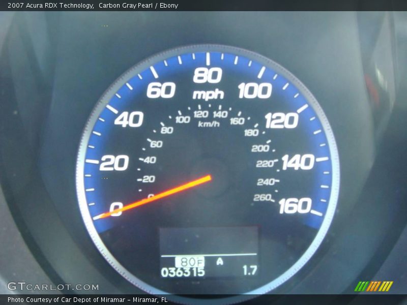 Carbon Gray Pearl / Ebony 2007 Acura RDX Technology