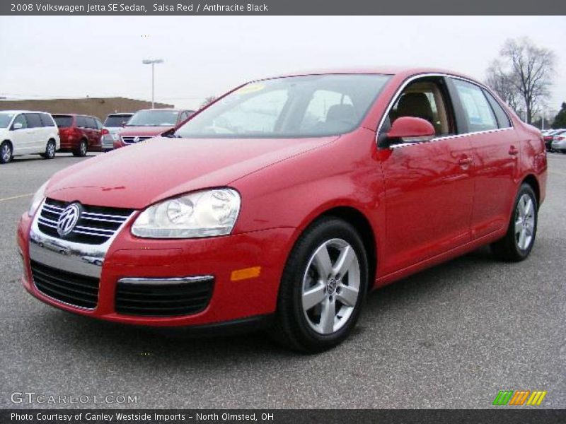 Salsa Red / Anthracite Black 2008 Volkswagen Jetta SE Sedan