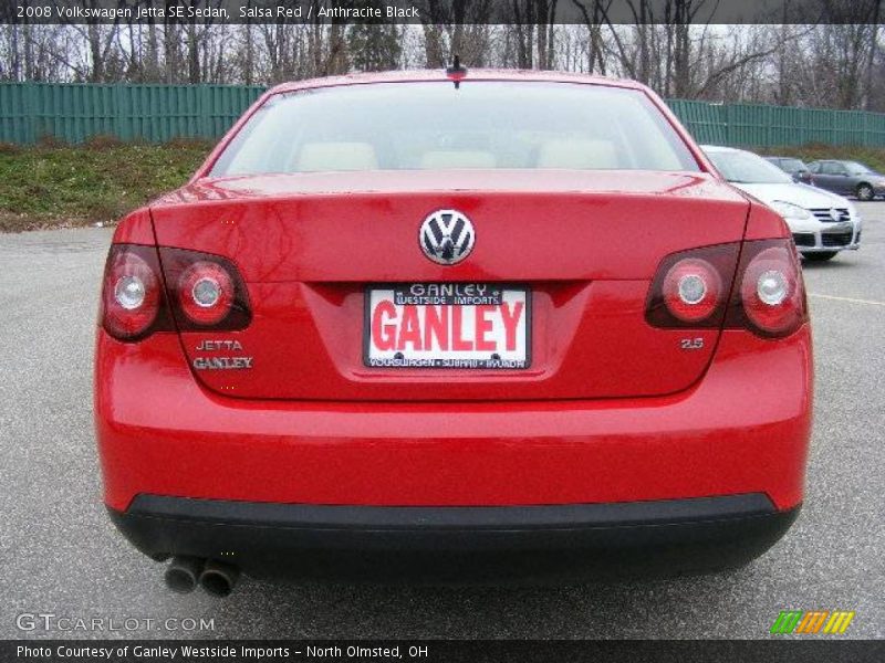 Salsa Red / Anthracite Black 2008 Volkswagen Jetta SE Sedan