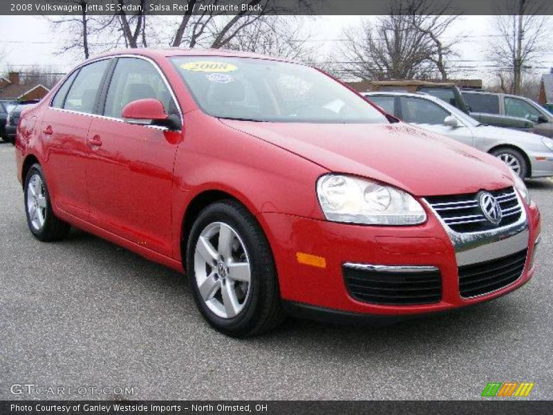 Salsa Red / Anthracite Black 2008 Volkswagen Jetta SE Sedan