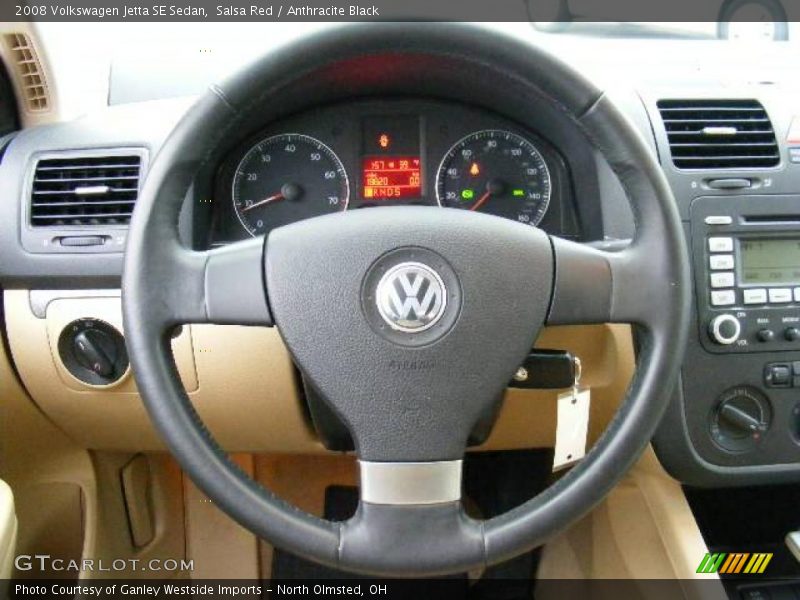 Salsa Red / Anthracite Black 2008 Volkswagen Jetta SE Sedan